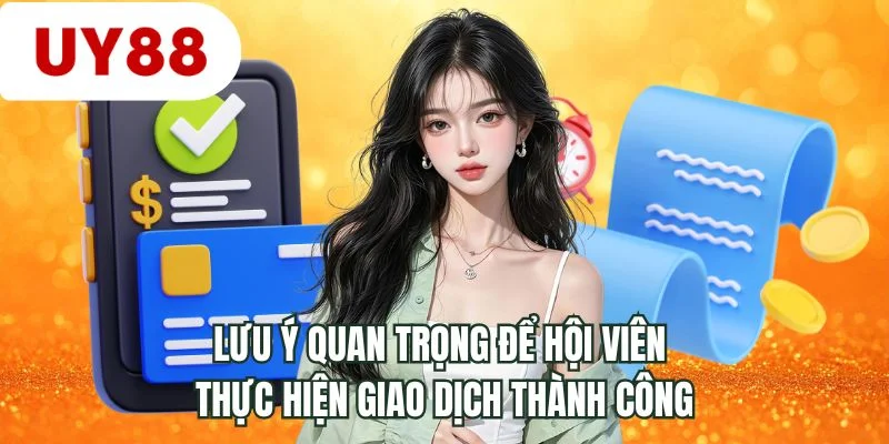 Lưu ý quan trọng để hội viên thực hiện giao dịch thành công